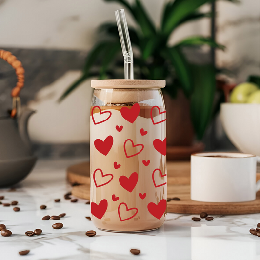 Love Heart Valentines Libbey Glass